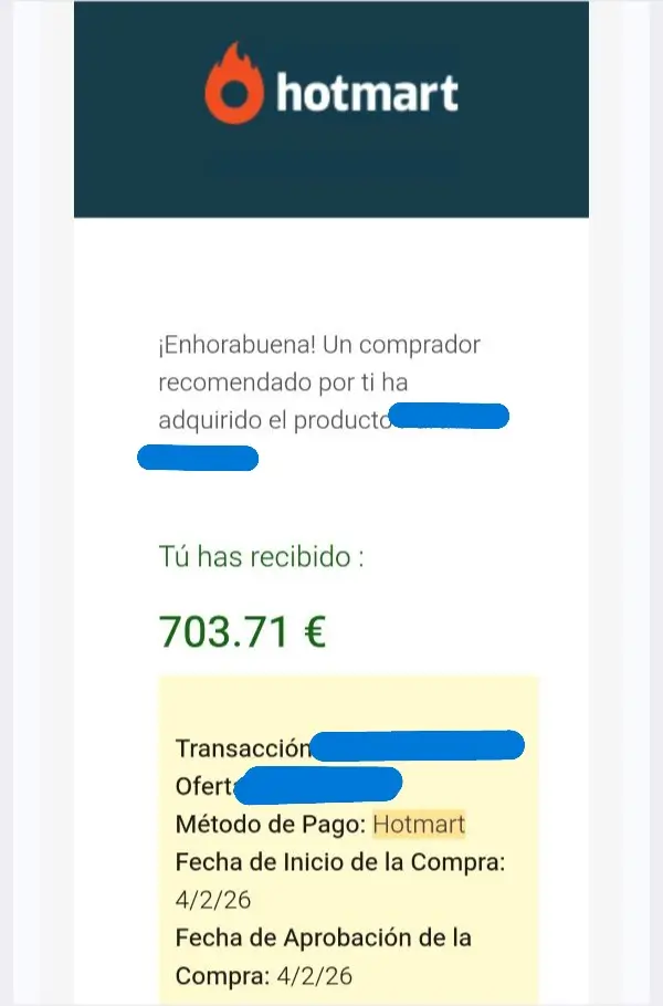 Captura de primera comisión ganada con Partner 360