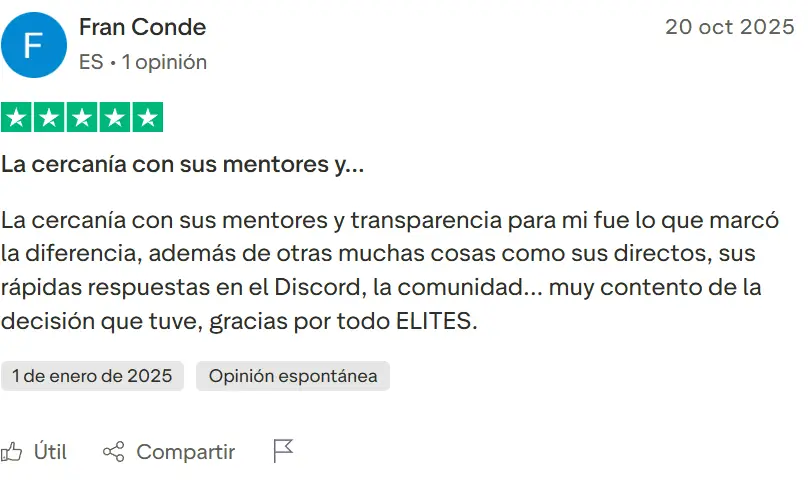 Opinión AMZN Élite Trustpilot 1