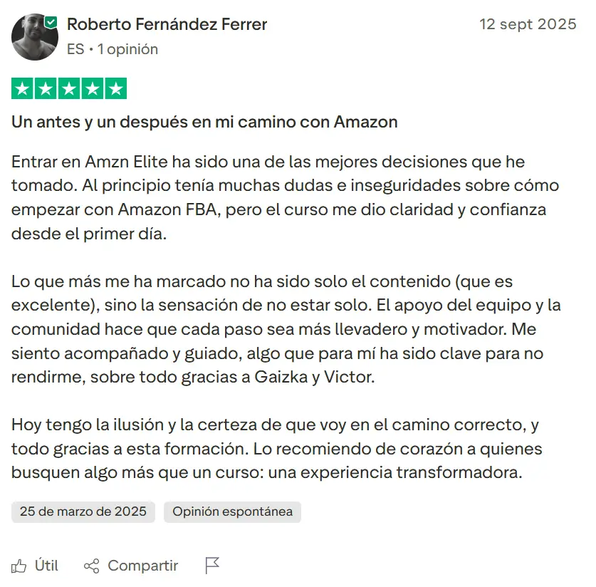 Opinión AMZN Élite Trustpilot 2