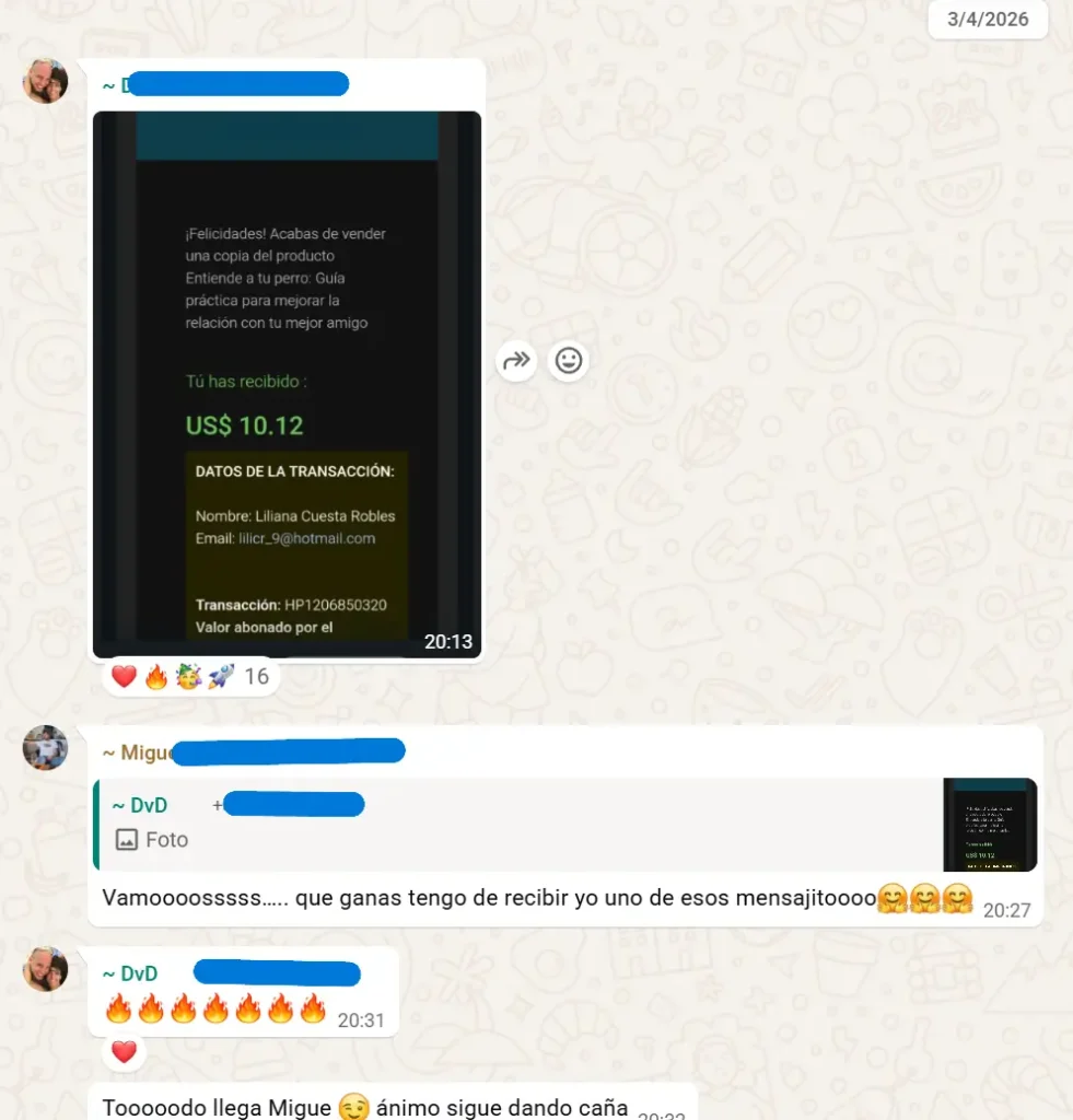 Alumno de Partner 360 mostrando comisión de 10,12$