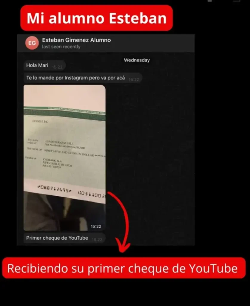 Resultado alumno Monetizatube