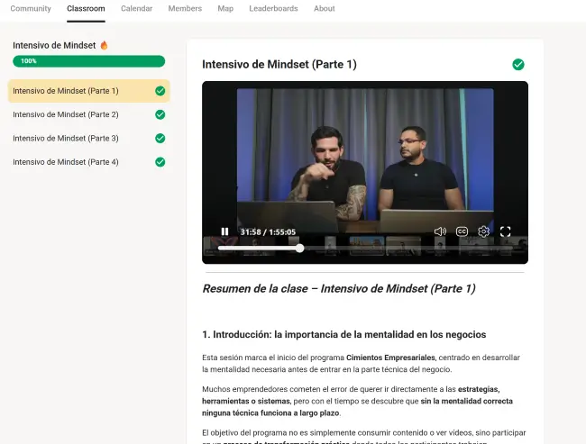 Intensivo mindset de Cimientos Empresariales