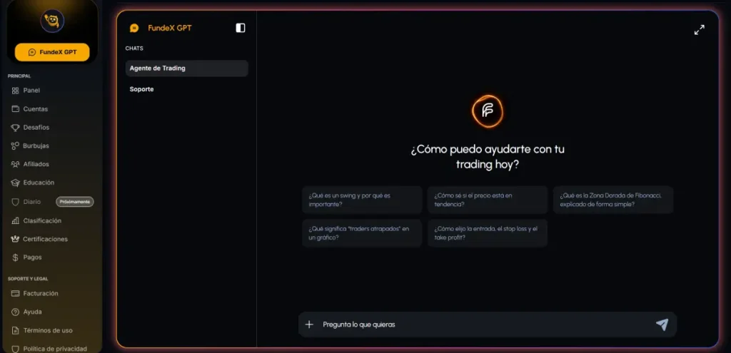 Asistente de IA, tu GPT de FundeX Prop