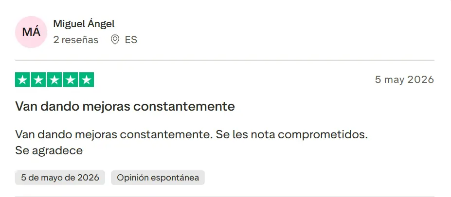 Opinión de trader español sobre las mejoras constantes de FundeX Prop