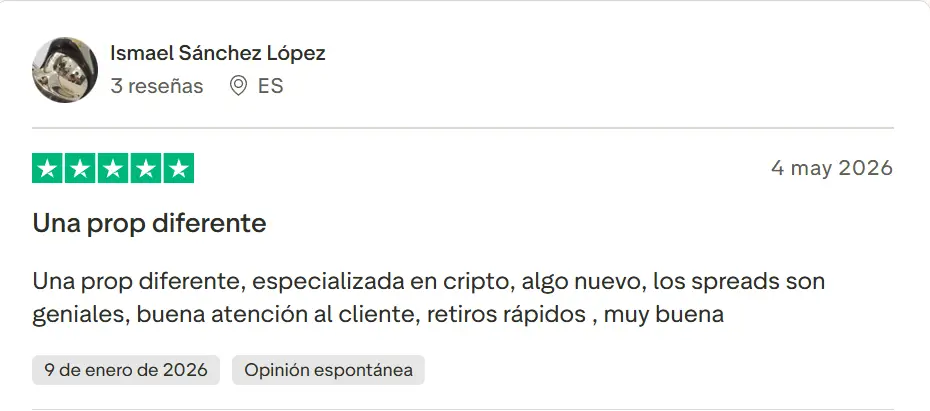 Opinión real de FundeX Prop sobre retiros rápidos y atención al cliente