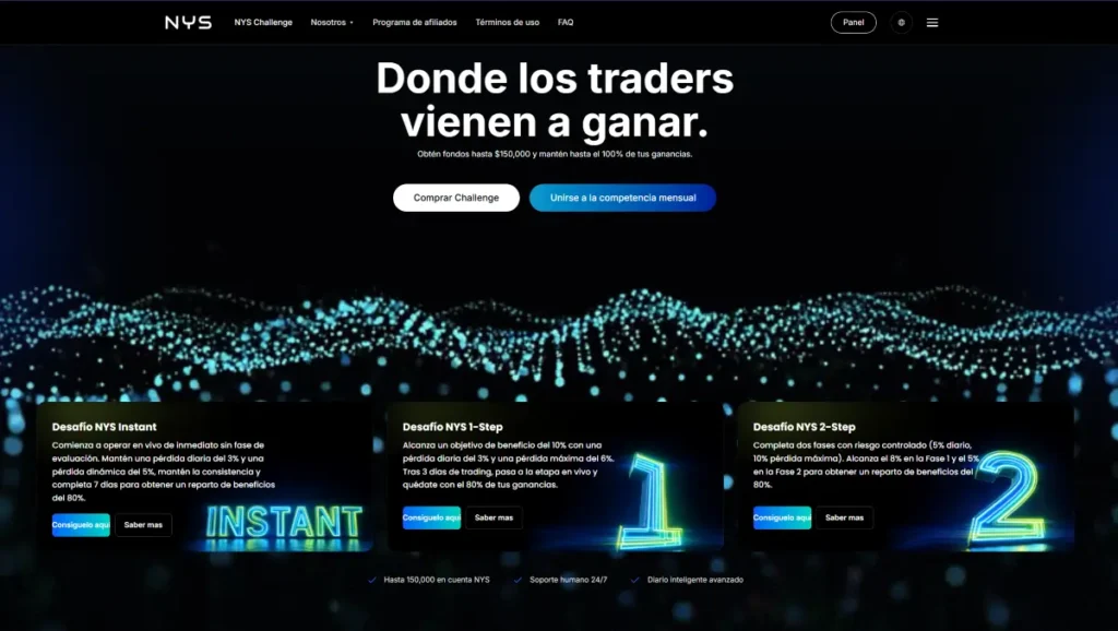 NYS Markets página principal 2026 prop firm forex