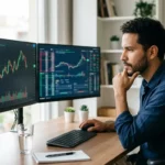 Trader hispanohablante comparando opciones de cuentas fondeadas antes de elegir su primera prop firm
