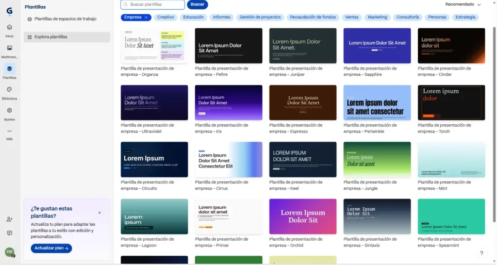 plantillas de Gamma con inteligencia artificial para checklist
