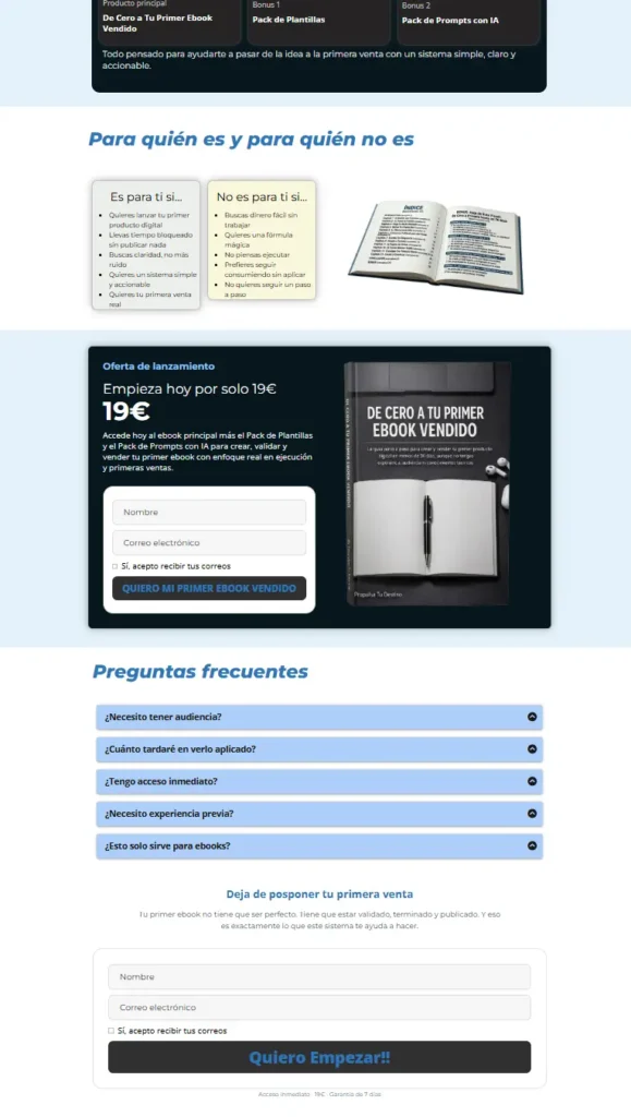 cómo empiezas a vender tu ebook en Systeme.io