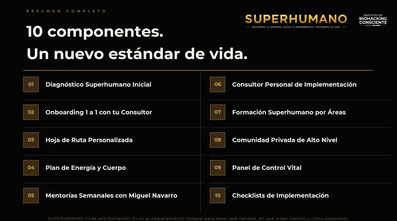 Los 10 componentes del programa Superhumano